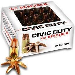 G2 Research 45 ACP 169 Gr Civic Duty Ammunition (20)