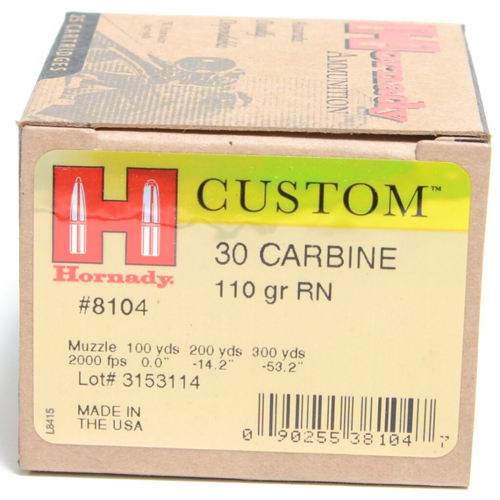 Hornady 30 Carbine 110 Grain Round Nose 25 8537