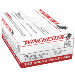 Winchester 9mm Luger 115 GR FMJ Value Pack (100)