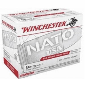 Winchester 9MM Nato 124 Gr. FMJ Value Pack (150)