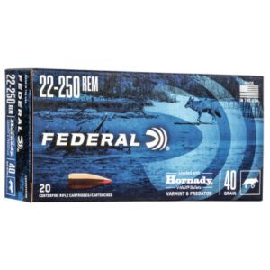 Federal 22-250 Rem 40 Grain Hornady V-Max (20)