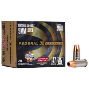 Federal 9mm 147 Gr Premium Hydra-Shok JHP (20)